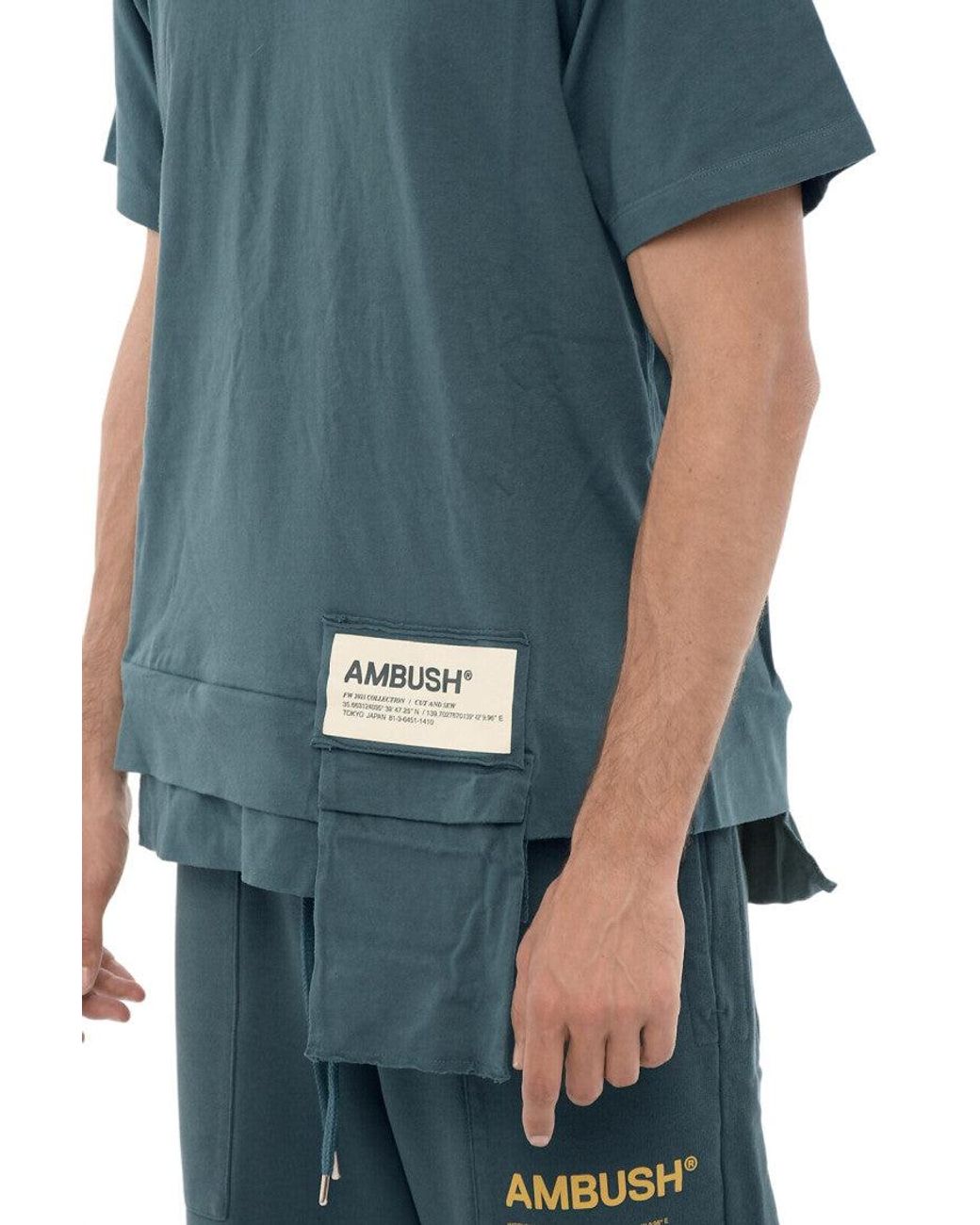 Ambush Blue Waist Pocket Logo T-Shirt for men