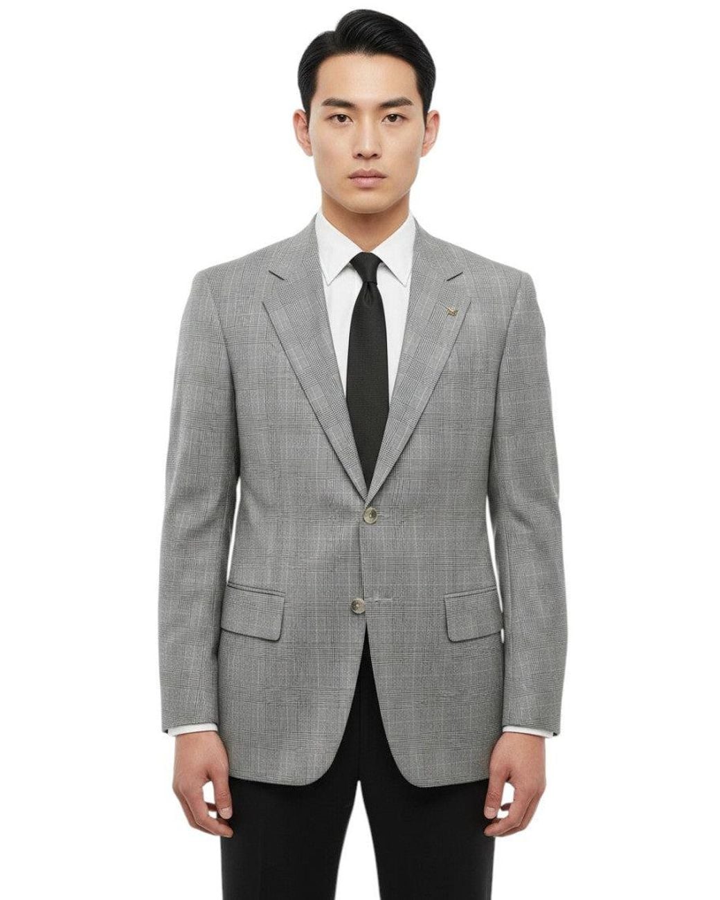 Corneliani Gray Notched Lapel Blazer for men