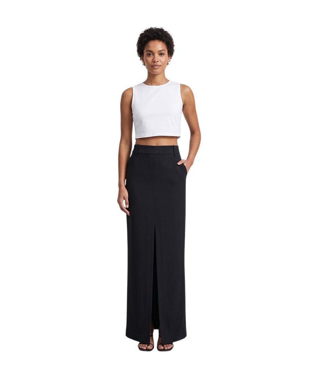 Tom Ford Black Solid Maxi Skirt