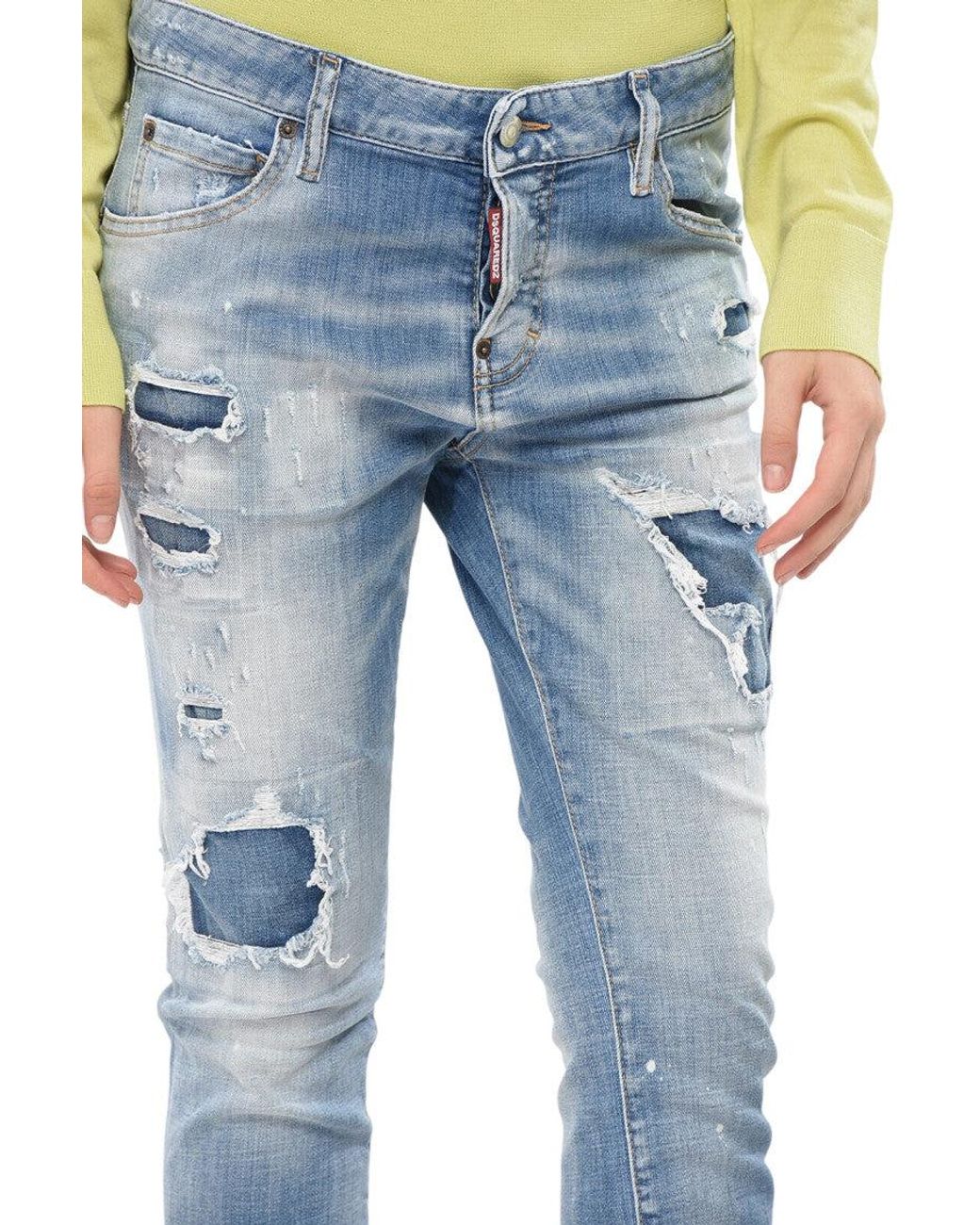 DSquared² Blue Skinny Mid Rise Jeans