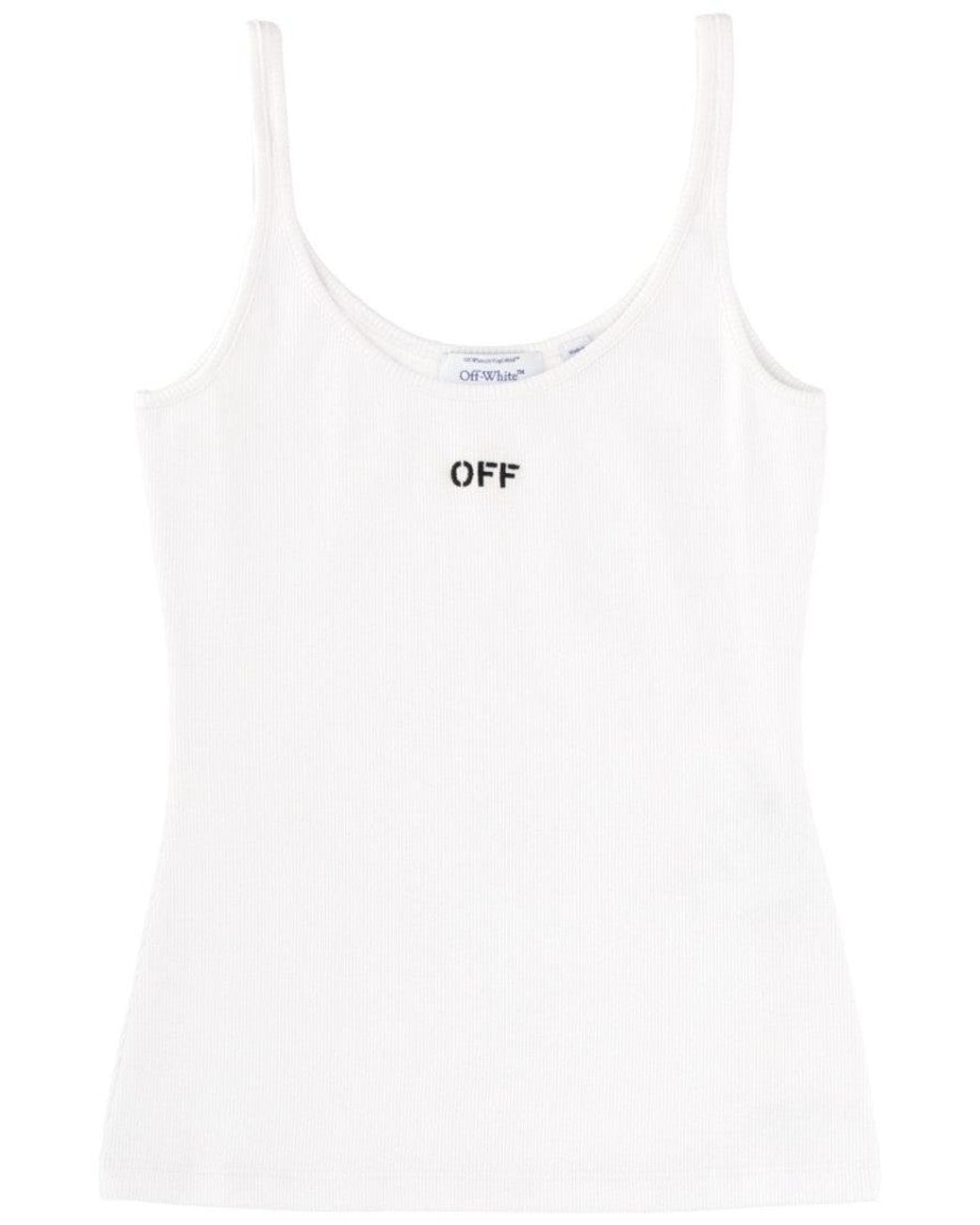 Off-White c/o Virgil Abloh White Logo Scoop Neck Top