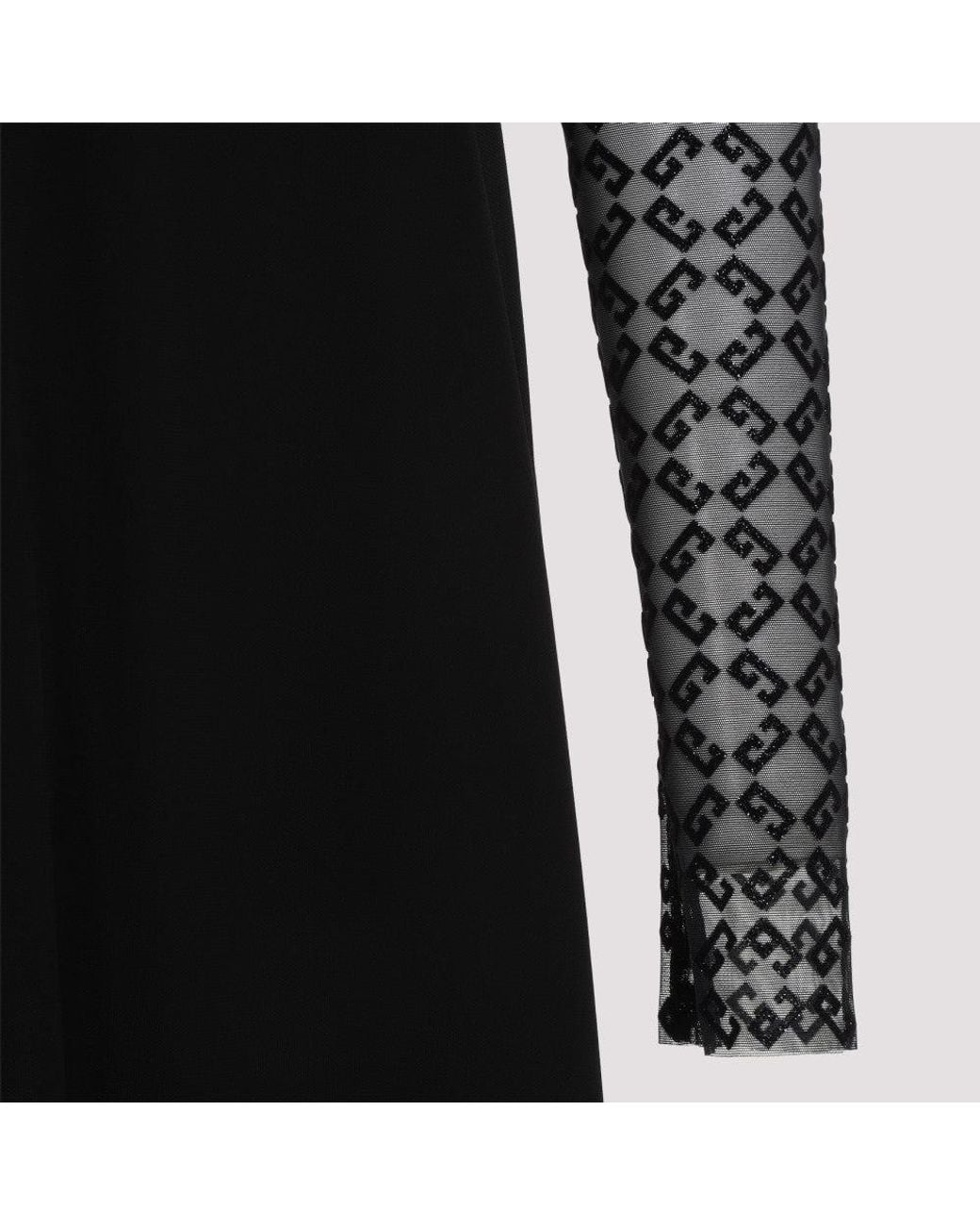 Givenchy Black Draped Jersey And Monogram Tulle Mini Dress