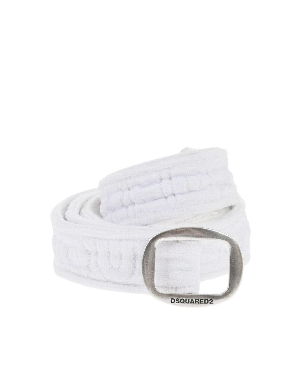 DSquared² White Twin Beach Solid Adjustable Belt