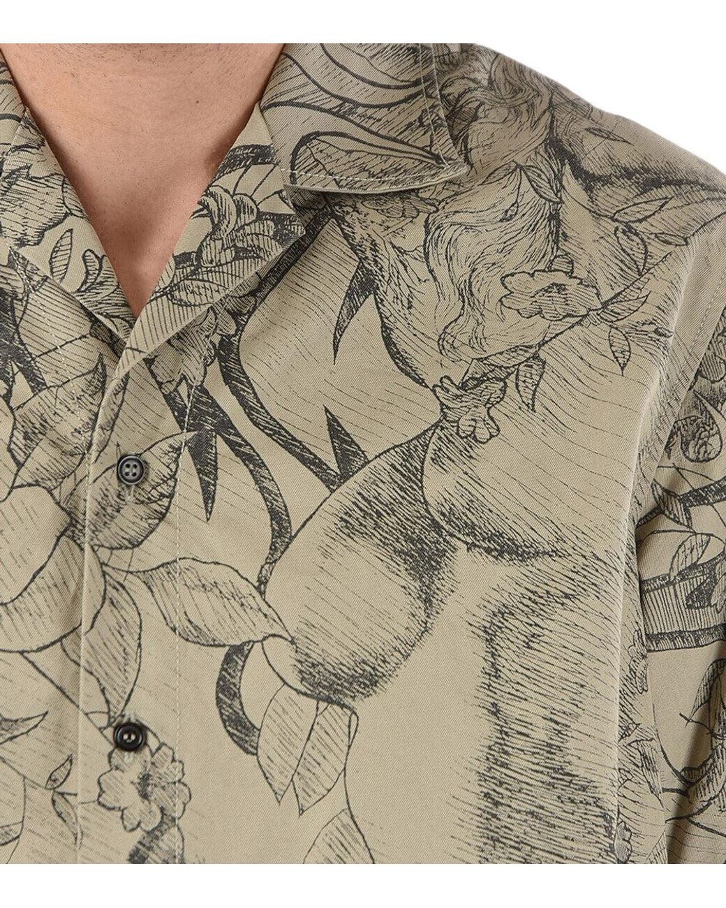 DSquared² Green Regular Printed Shirt for men