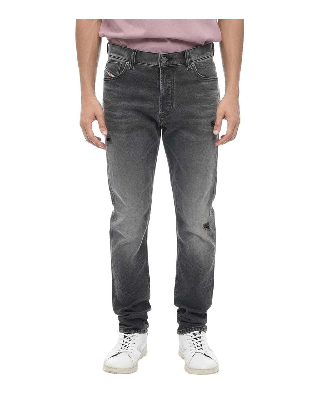 DIESEL Gray Mid Rise Jeans for men