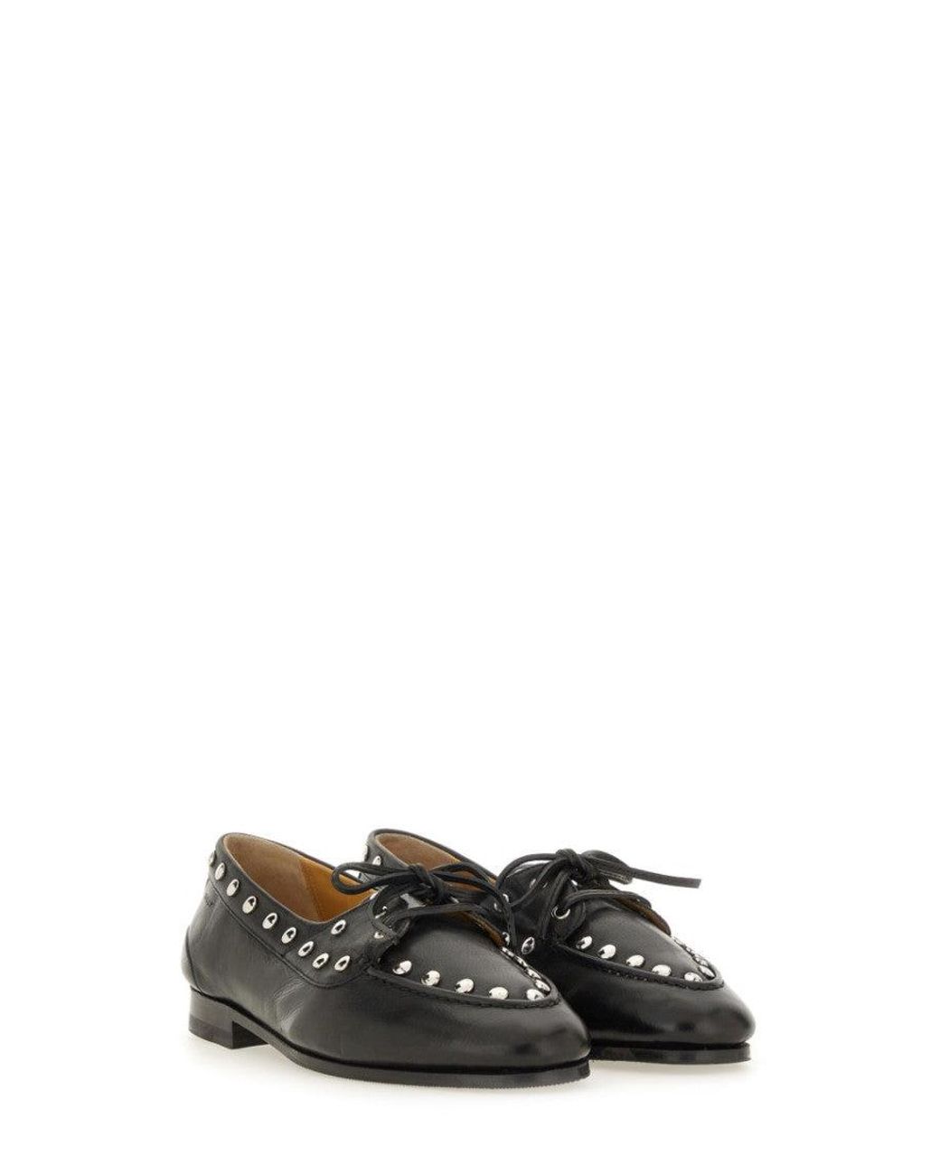 Bally Black Moccasin "Plume" With Delicate Bow Lace Detail