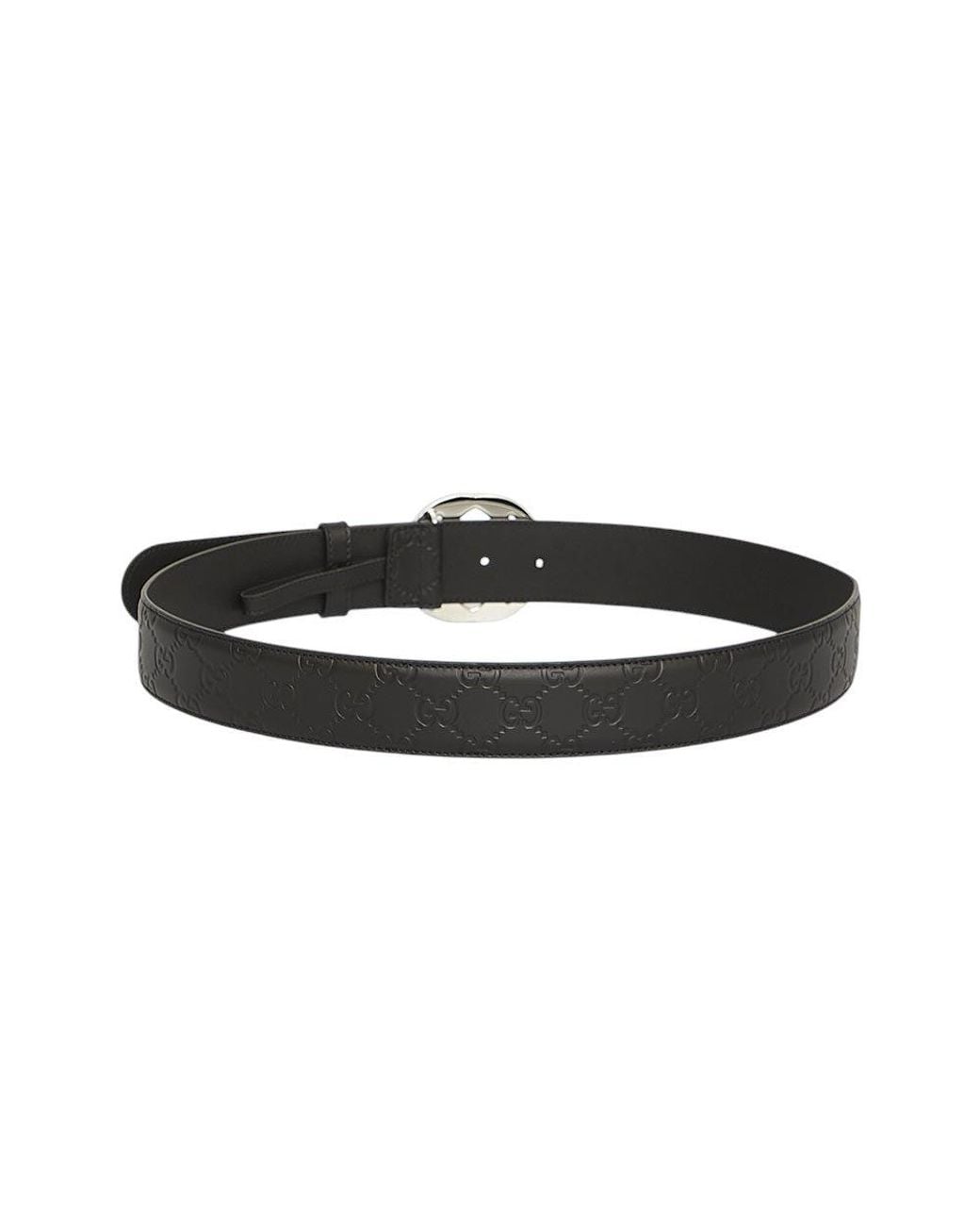 Gucci Black Signature Logo Buckle Belt for men