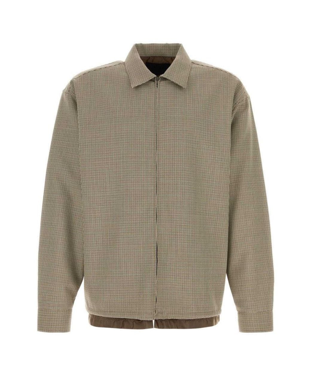 Prada Natural Houndstooth Shirt Jacket for men