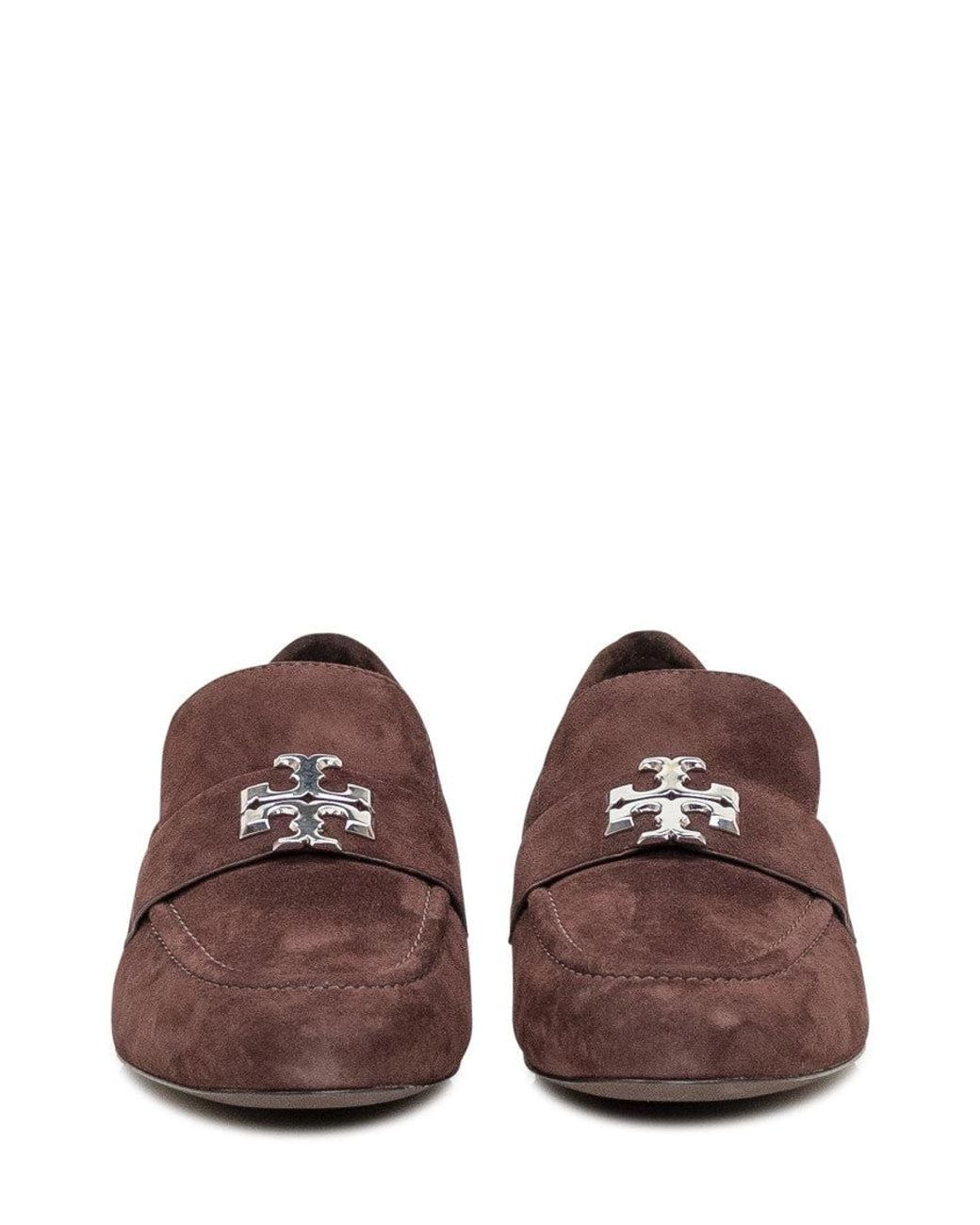 Tory Burch Brown Fashionable Moccasins With Logo Detail