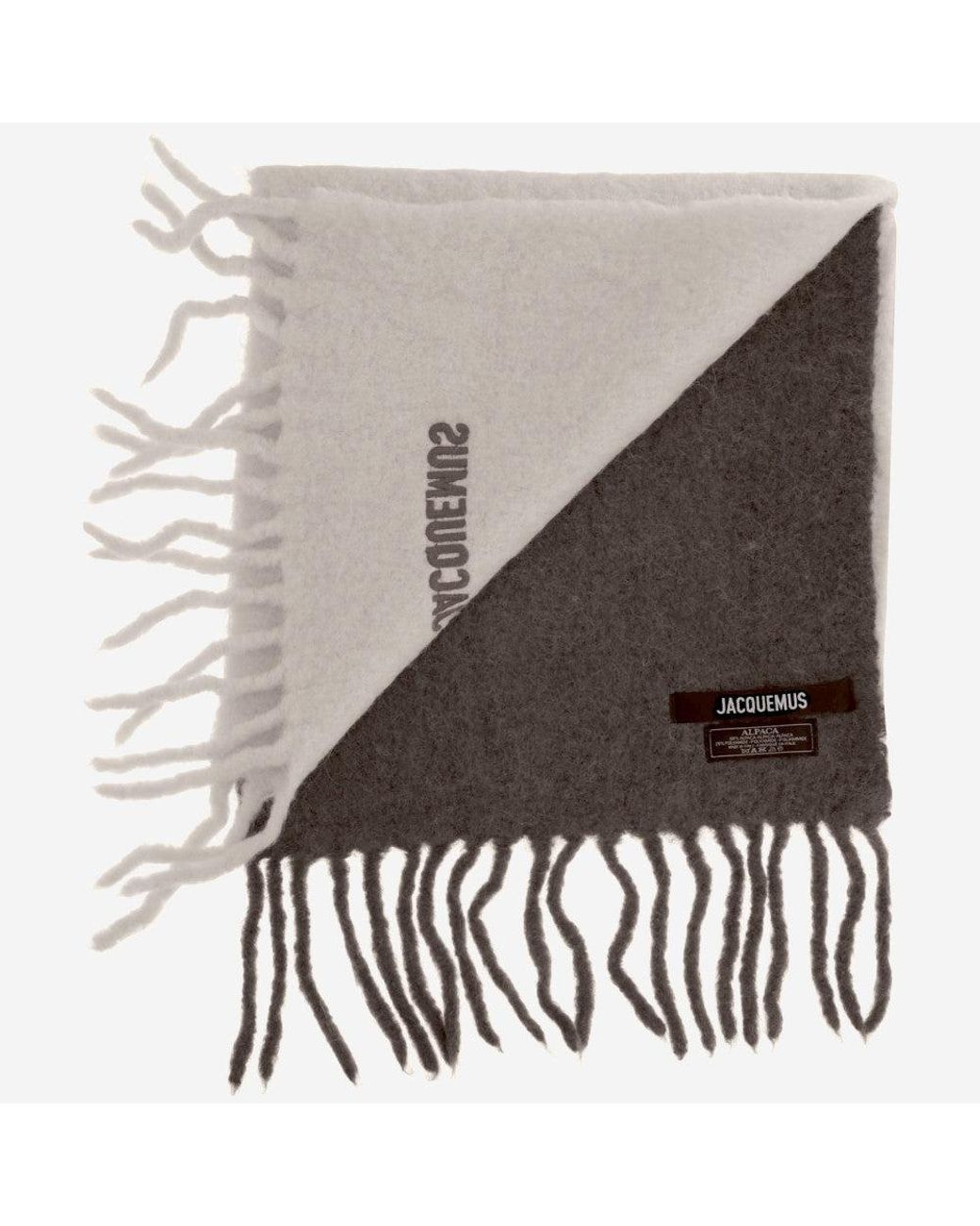 Jacquemus Gray Embroidered Logo Scarf