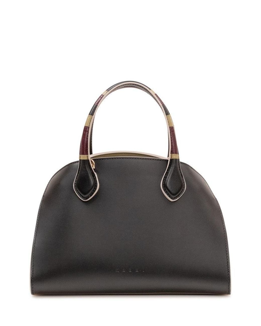 Marni Black Overlap Small Satchel