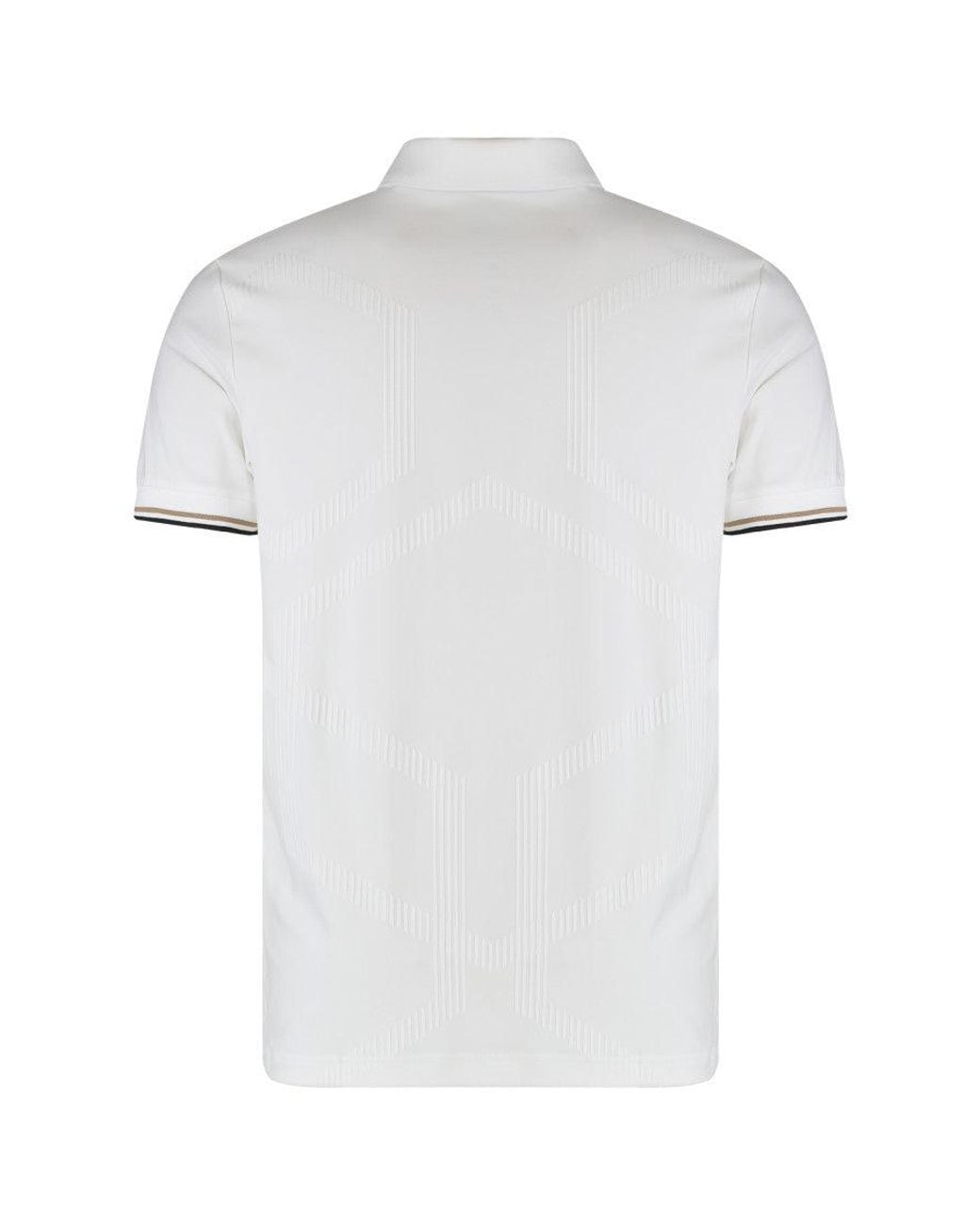 Boss White Slim Fit Logo Polo for men
