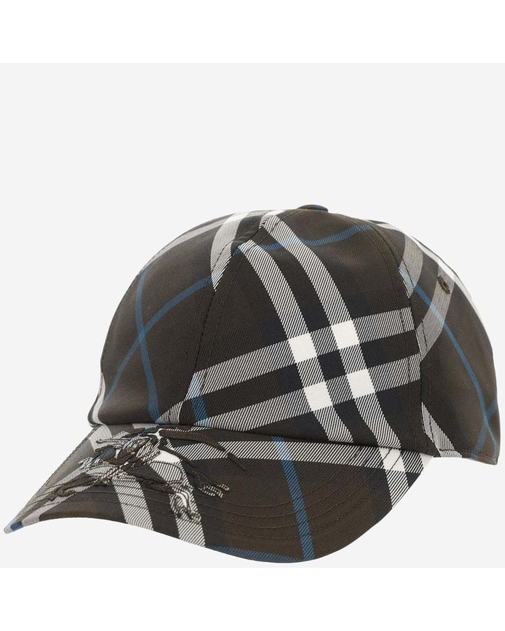 Burberry Metallic Baseball Cap With Check Pattern for men