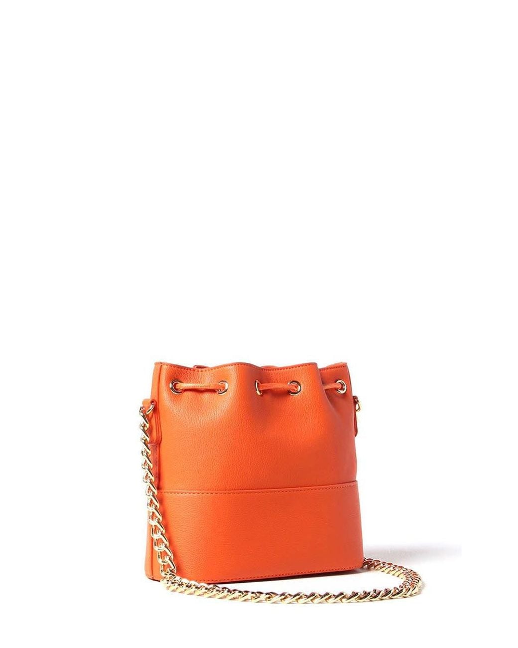 Love Moschino Orange Golden Logo Mini Bucket Bag