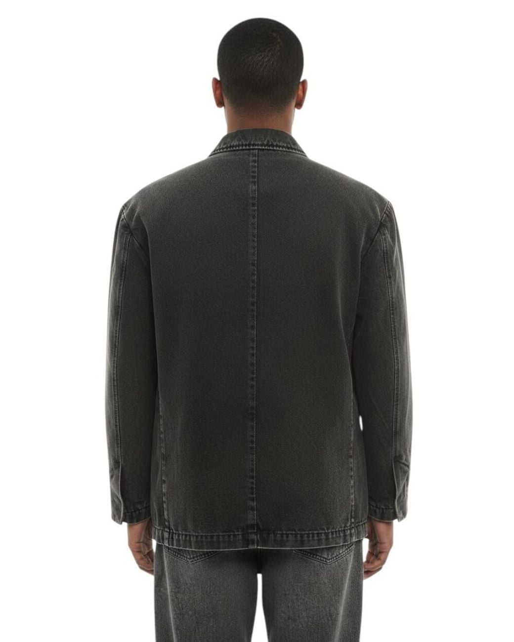 DIESEL Black Solid Denim Blazer for men