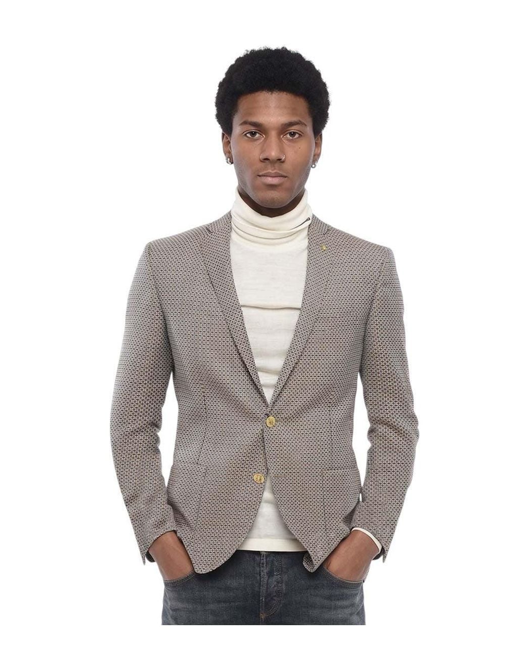 Corneliani Gray Notched Lapel Blazer for men