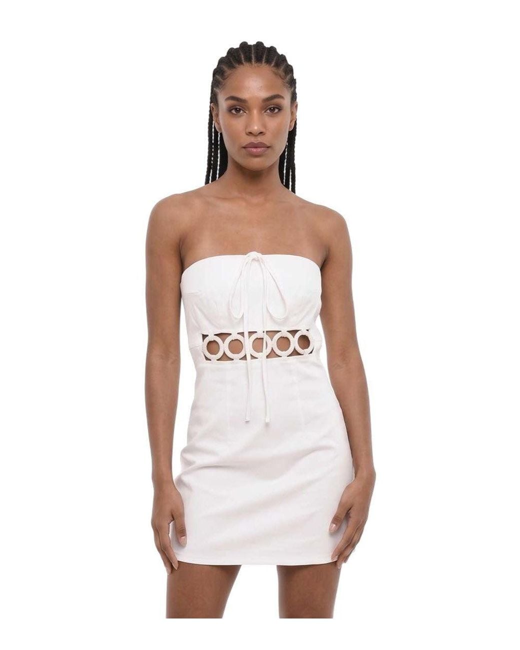 DSquared² White Solid Strapless Mini Dress