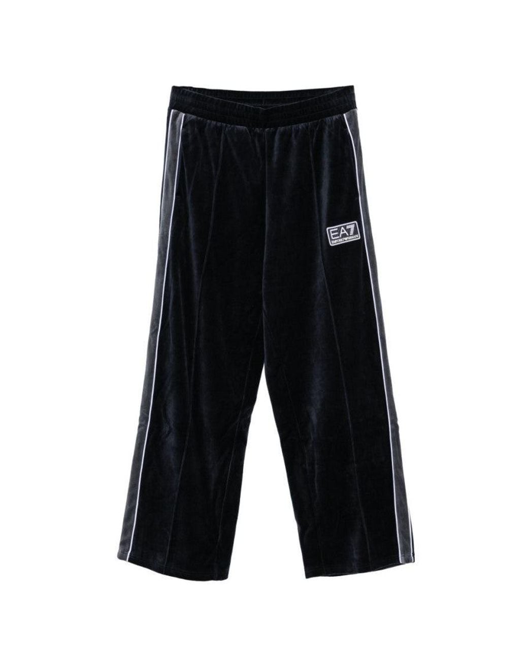 EA7 White Logo Elasticated Trousers for men