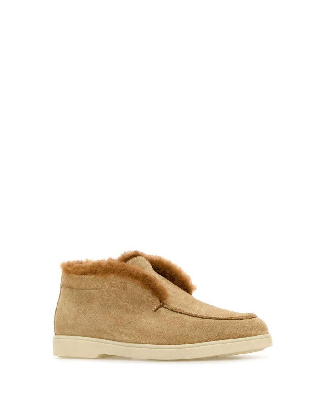 Santoni Brown Mini Suede Ankle Boots