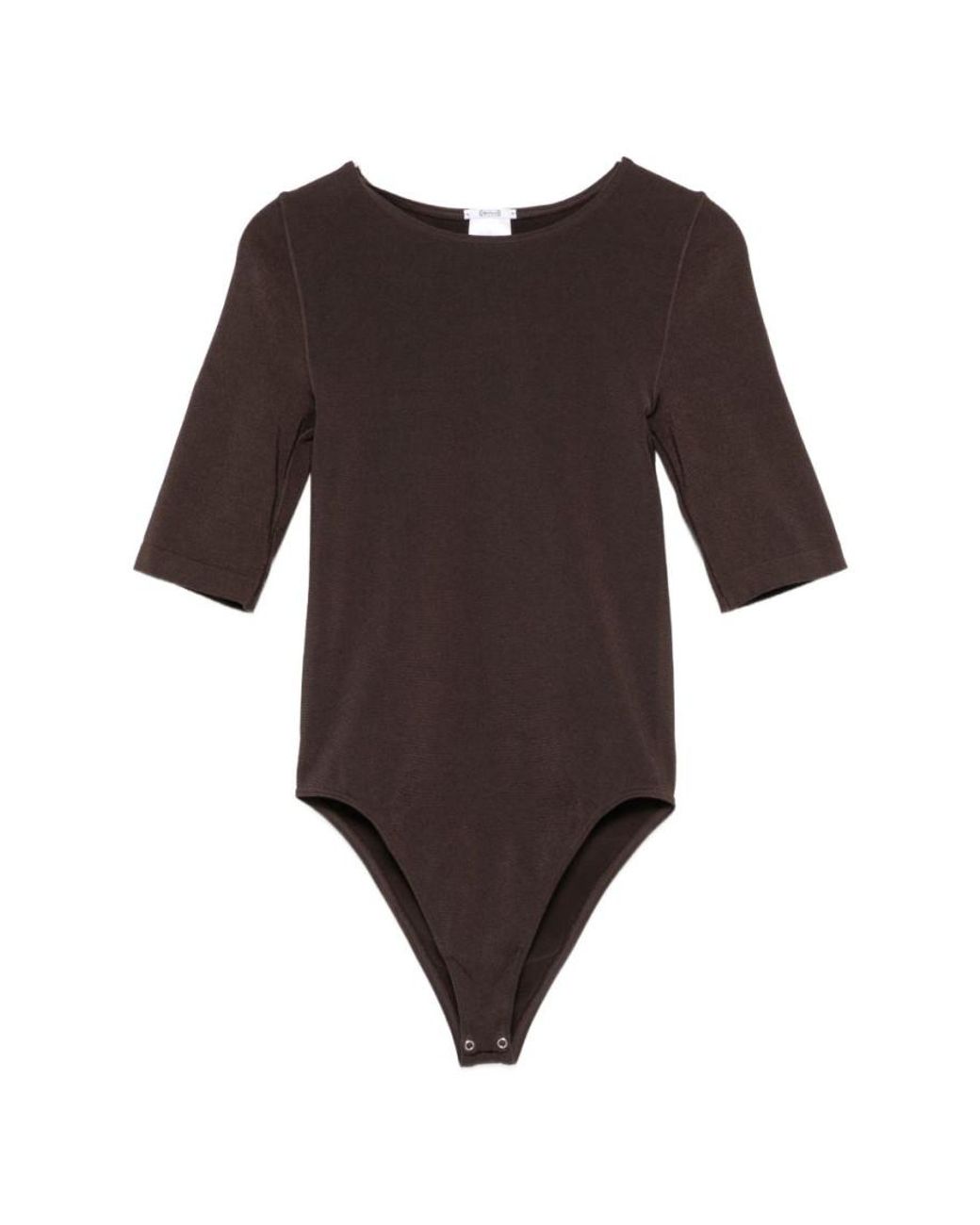 Wolford Brown Solid Round Neck Top