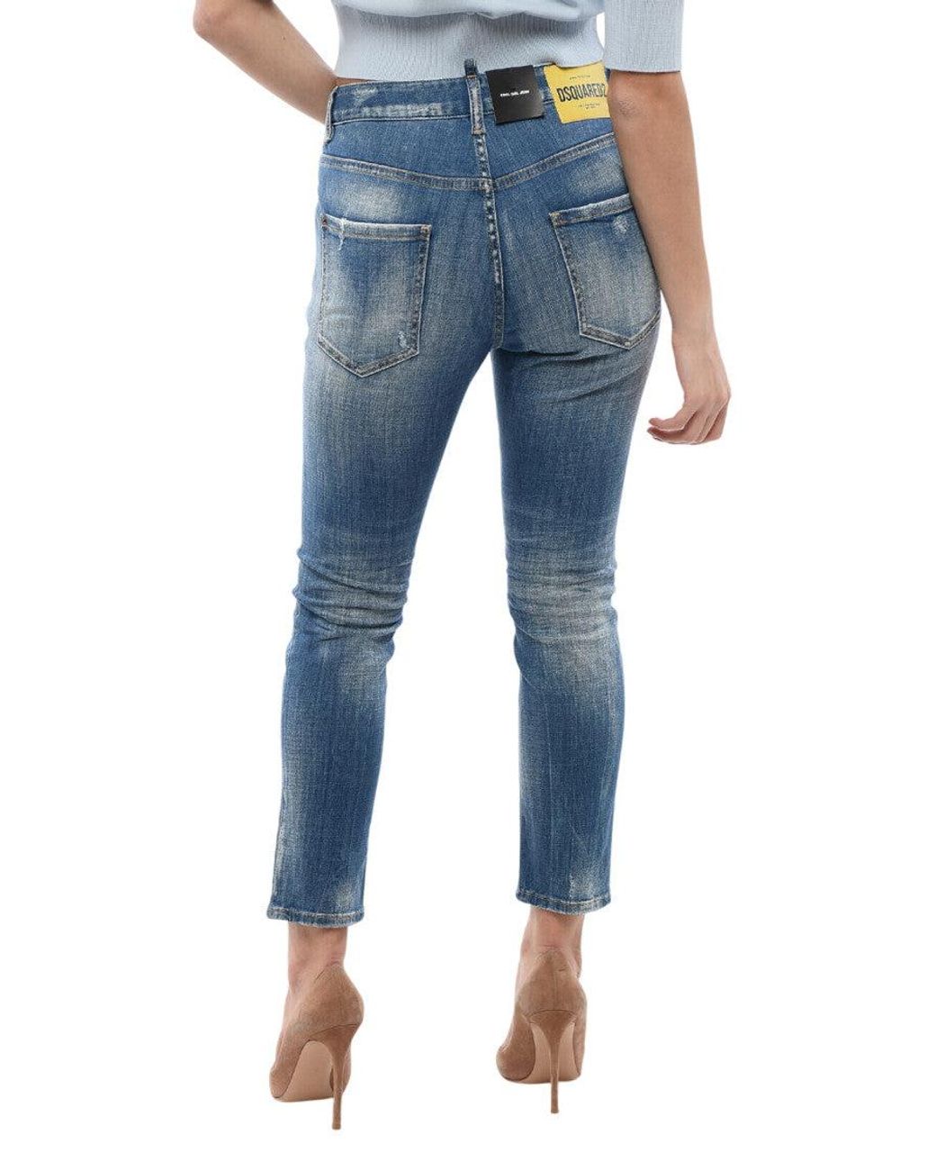 DSquared² Blue Slim Low Rise Jeans