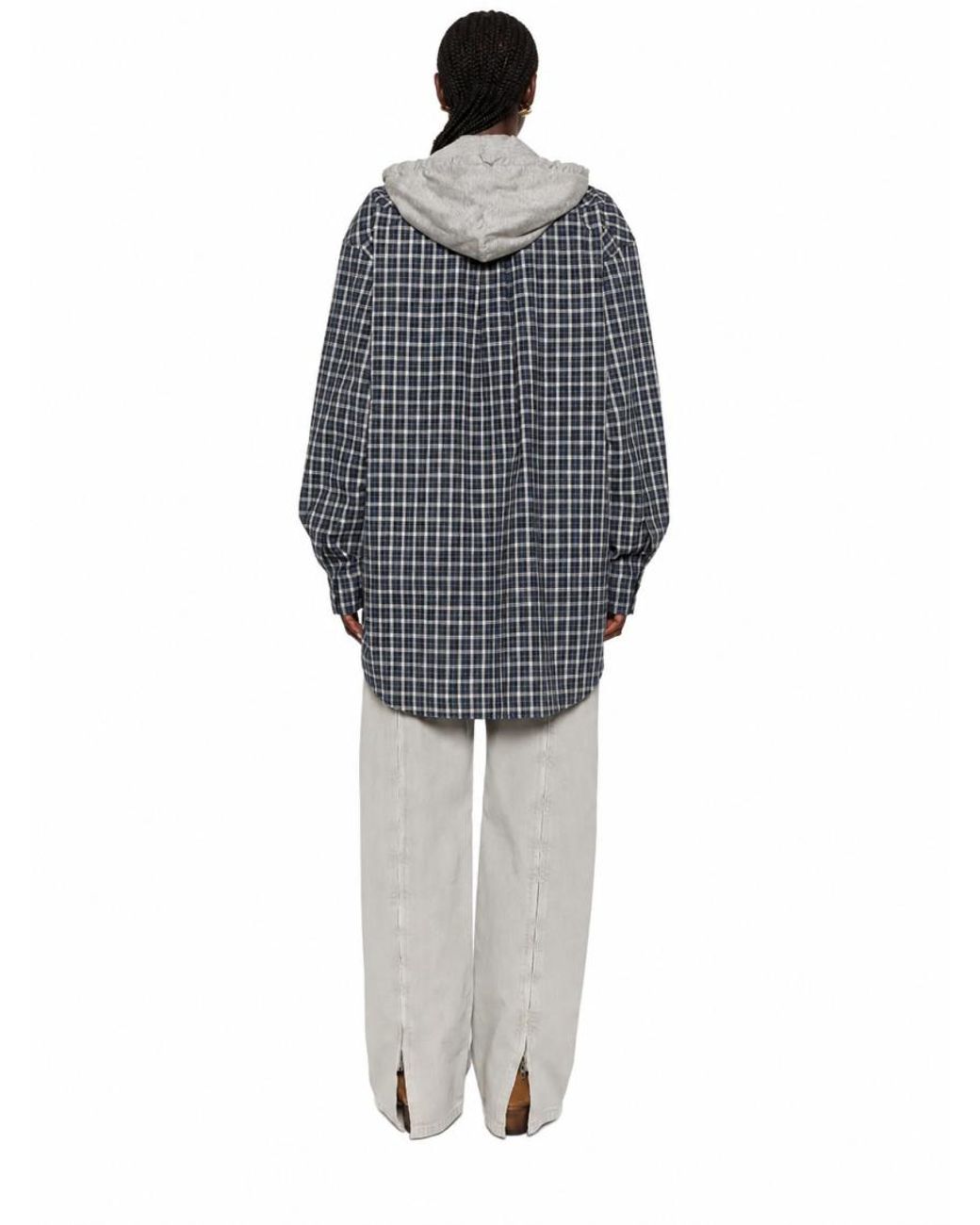 Miu Miu Blue Regular Checks Shirt