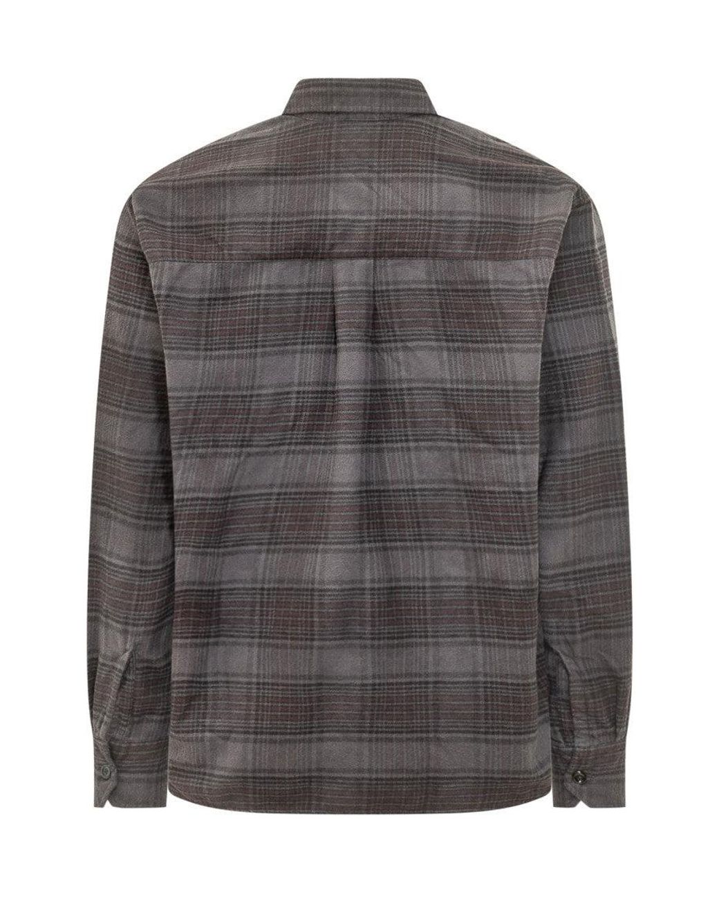 Our Legacy Gray Relaxed Plaid Shirt for men
