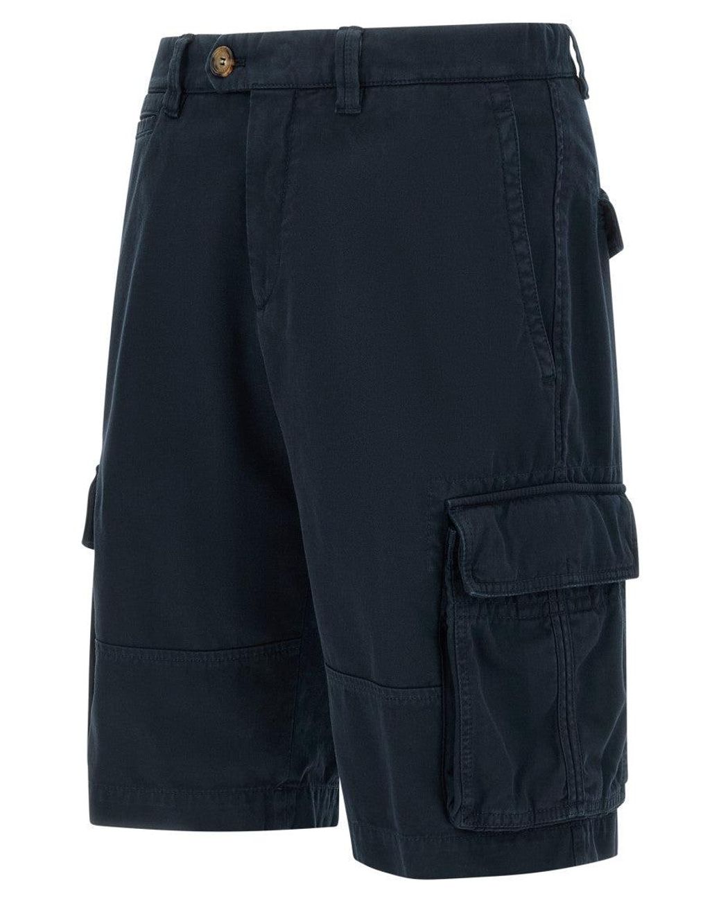 Brunello Cucinelli Blue Cargo Bermuda Shorts for men