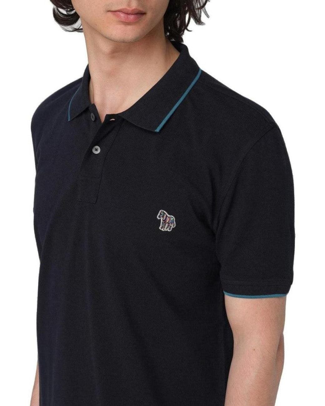 Paul Smith Black Logo Polo for men
