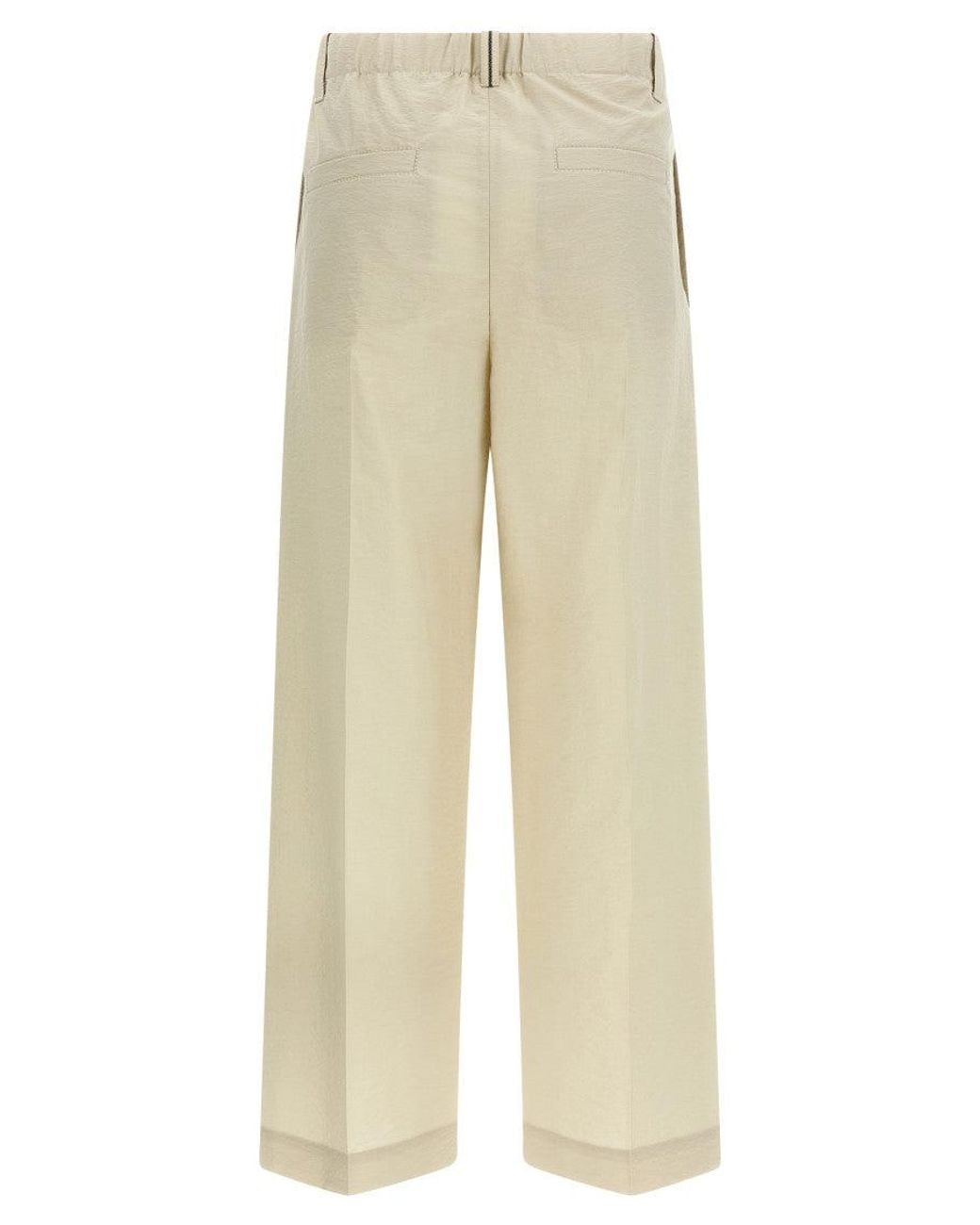 Brunello Cucinelli Natural Cotton Trousers