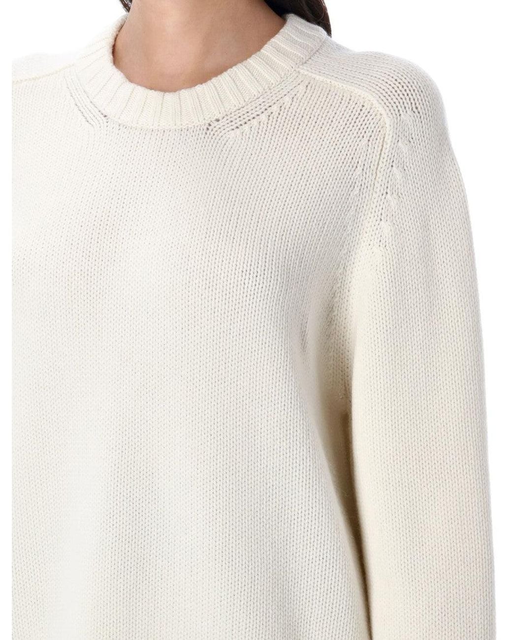 Khaite White Knitted Sweater