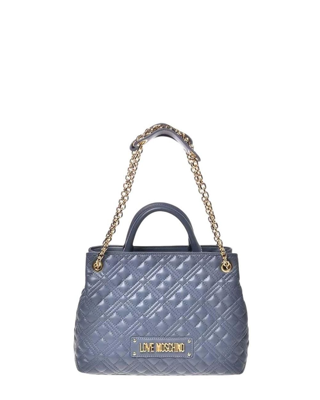 Love Moschino Blue Logo Medium Satchel