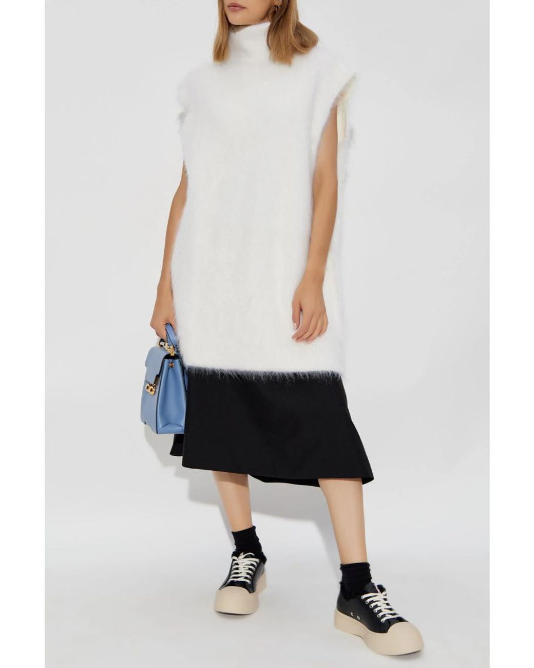 Marni White Brushed Turtleneck Sweater