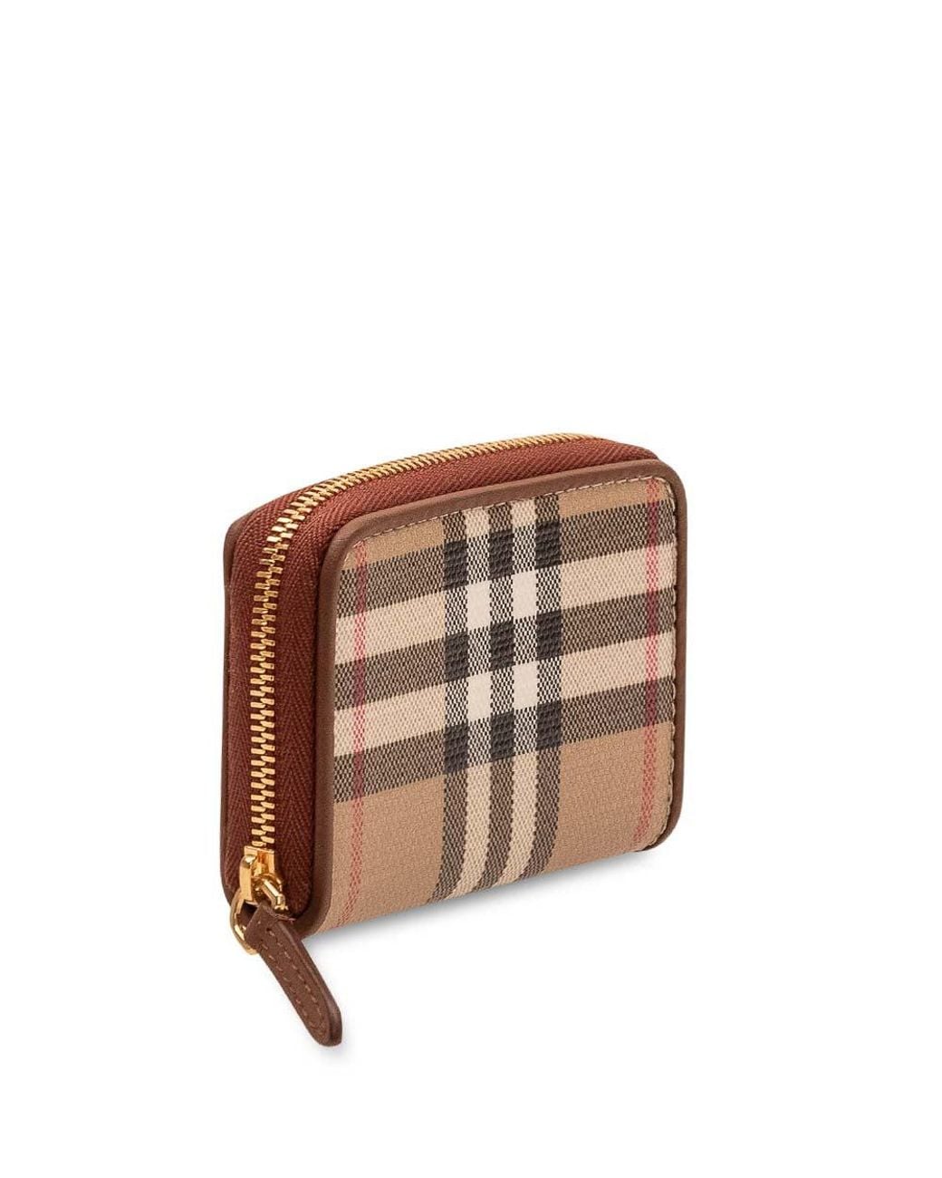 Burberry Brown Check Zip Wallet