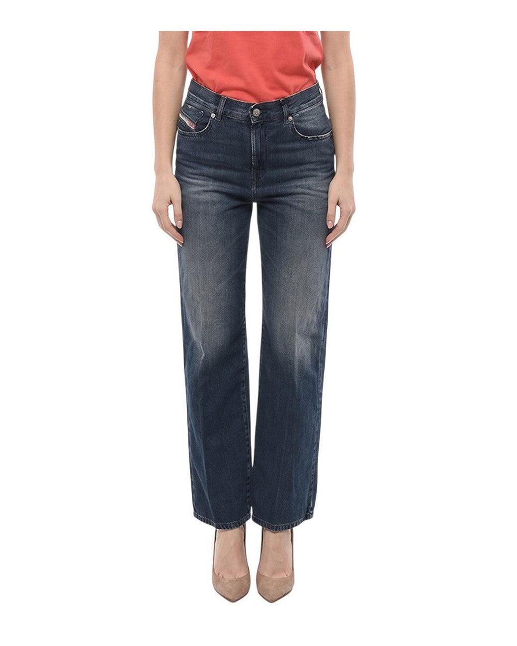 DIESEL Blue Regular High Rise Jeans