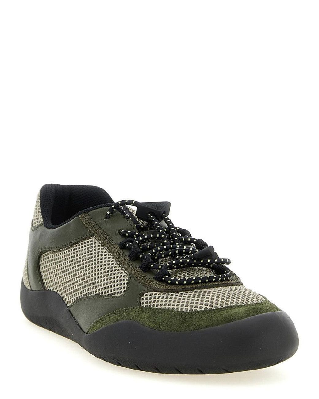 Prada Green Textured Sneakers for men