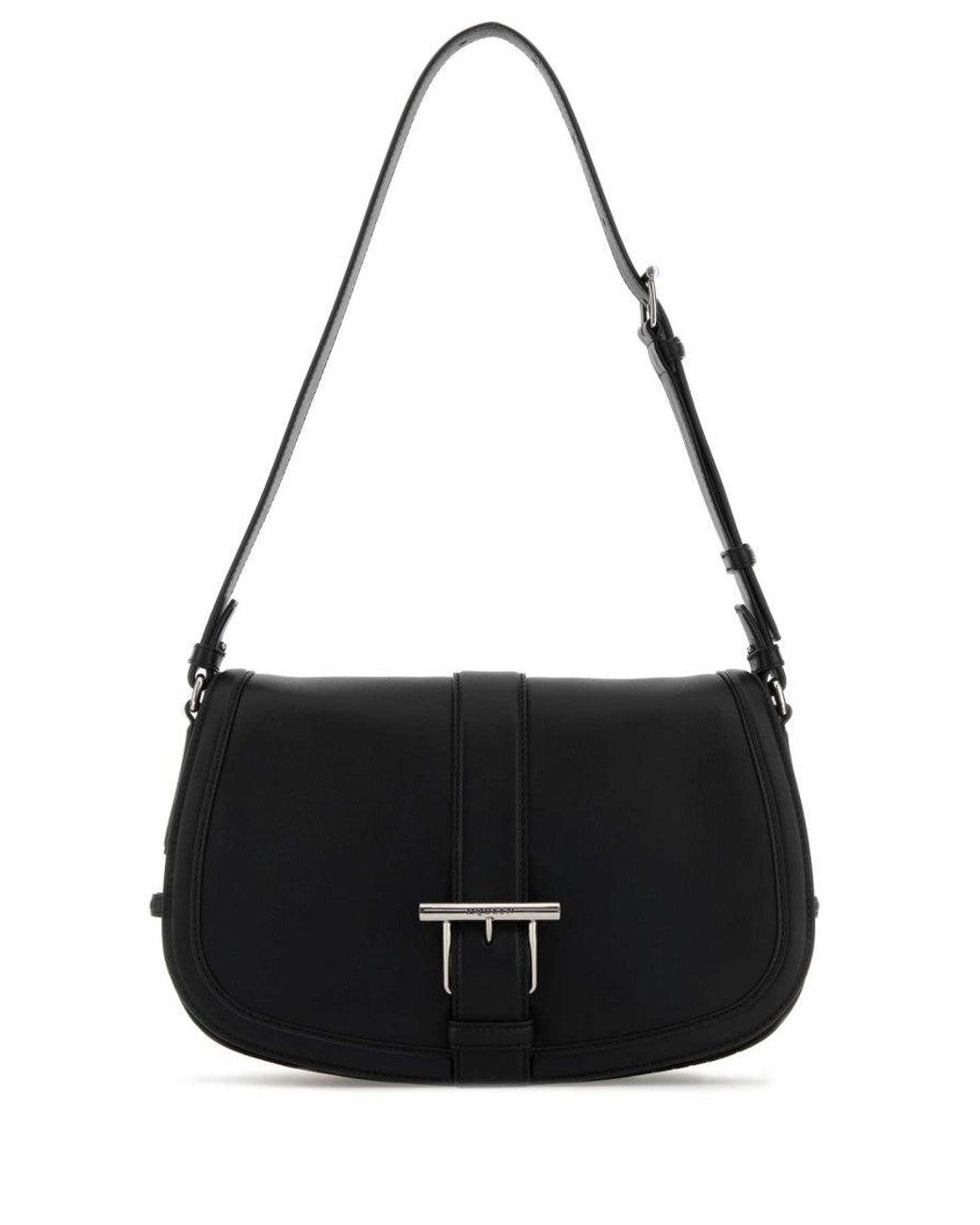 McQueen Black T-Bar Shoulder Bag