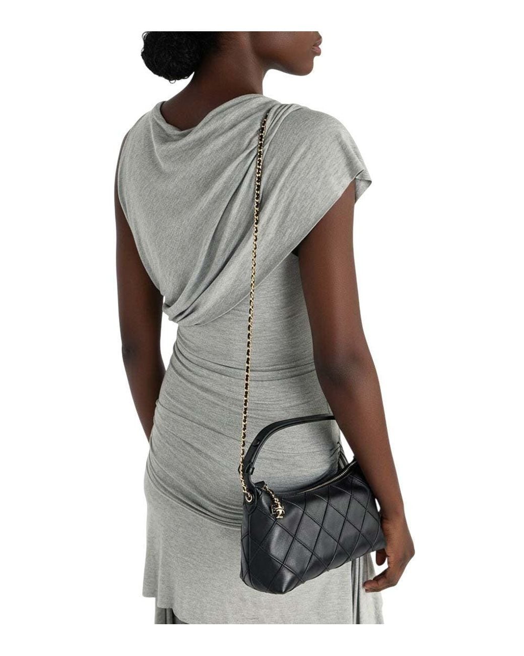 Tory Burch Black Fleming Mini Shoulder Bag