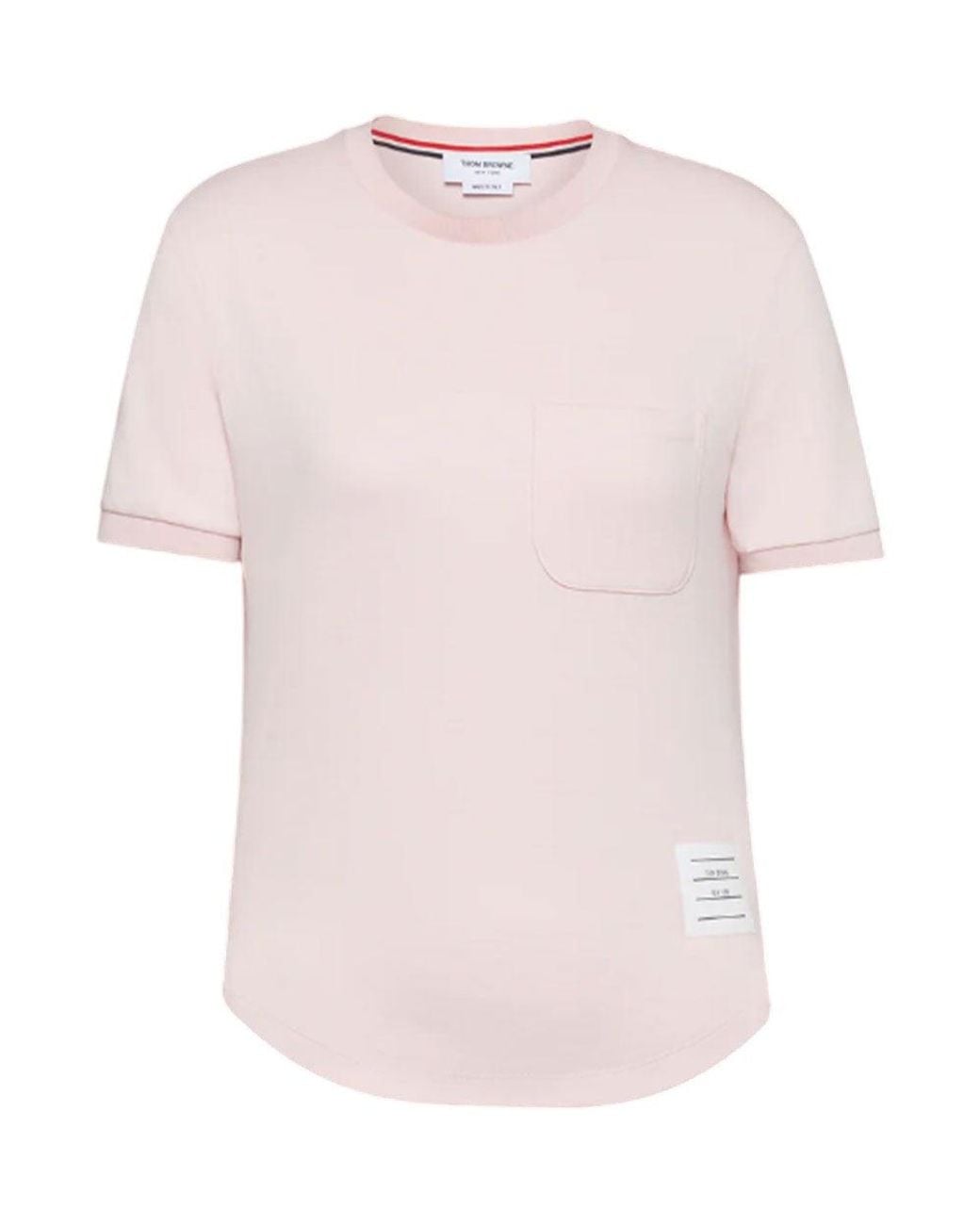 Thom Browne Pink Logo Crew Neck T-Shirt