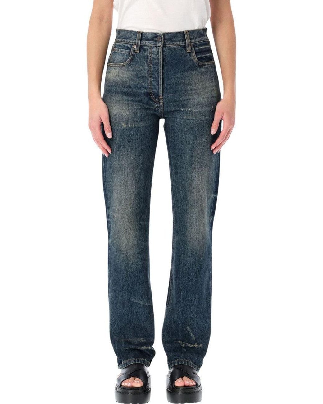 Prada Blue Regular Mid Rise Jeans