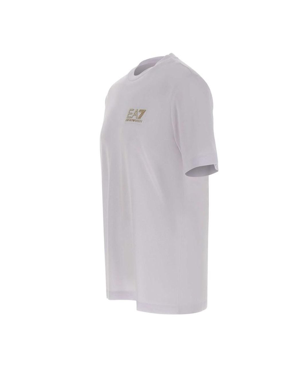 EA7 Gray Regular Logo T-Shirt for men