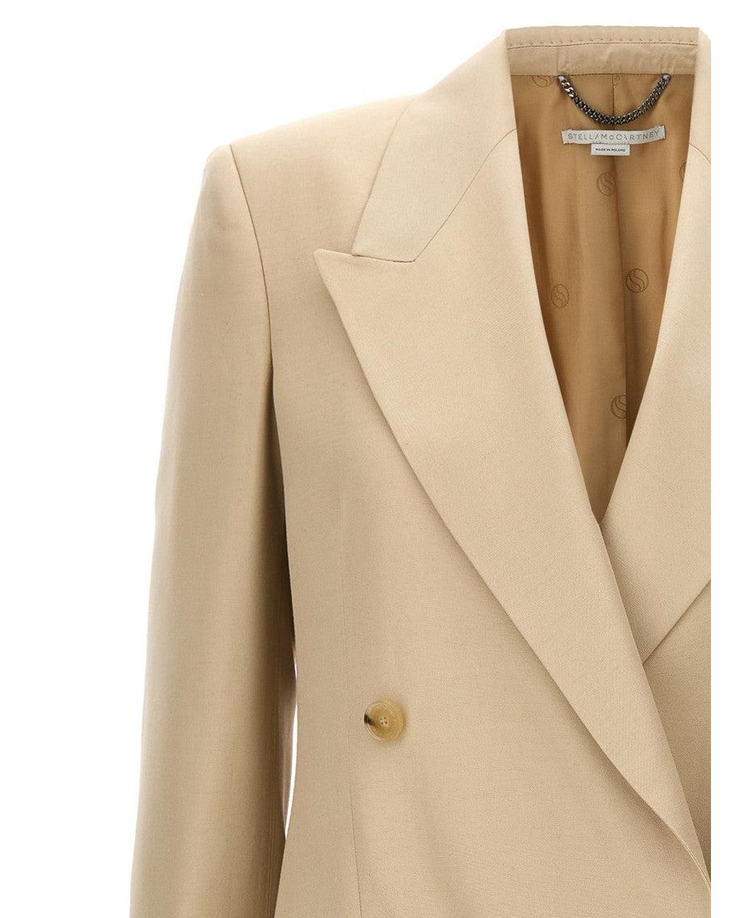 Stella McCartney Natural Double-Breasted Blazer