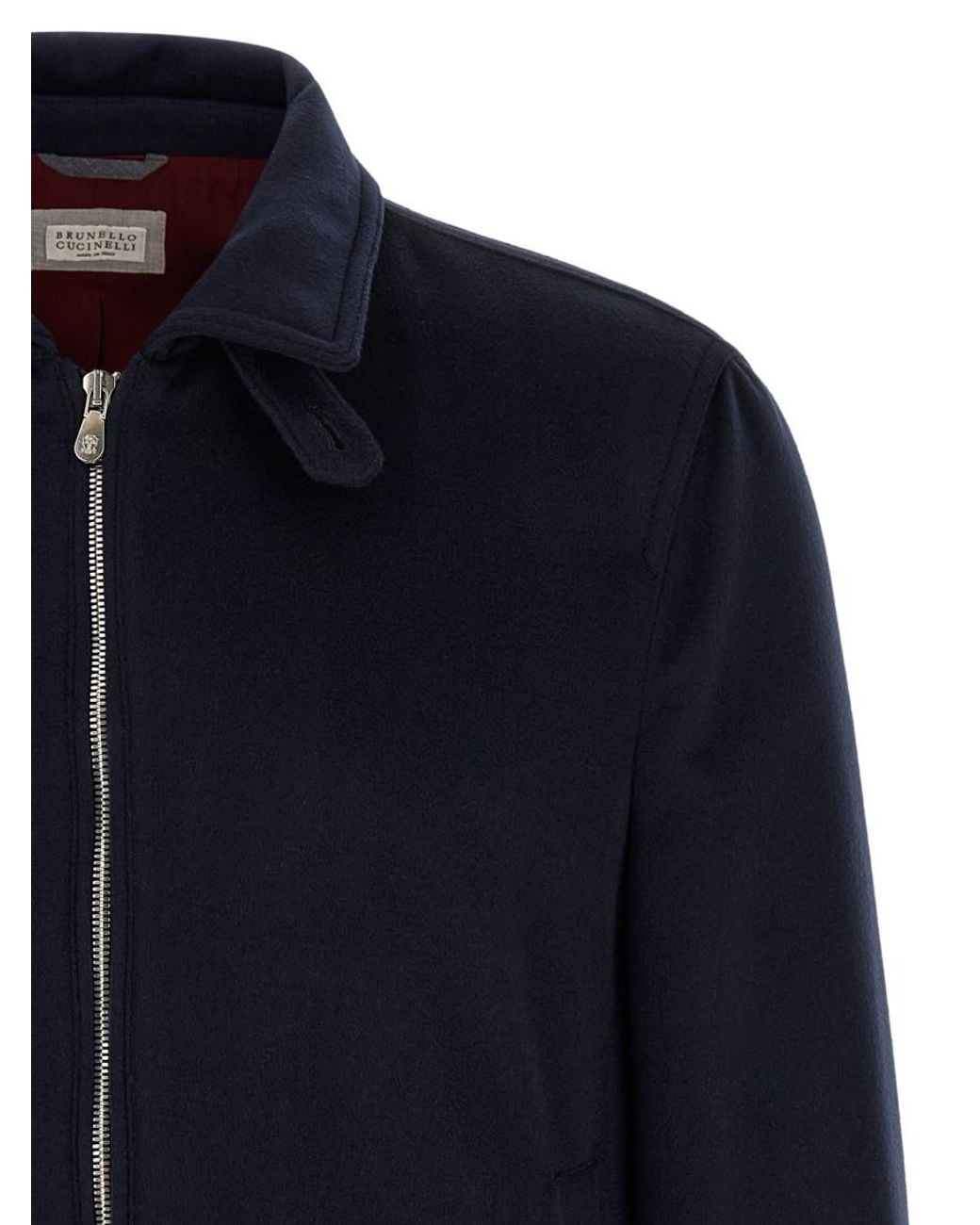 Brunello Cucinelli Blue Bomber Jacket for men