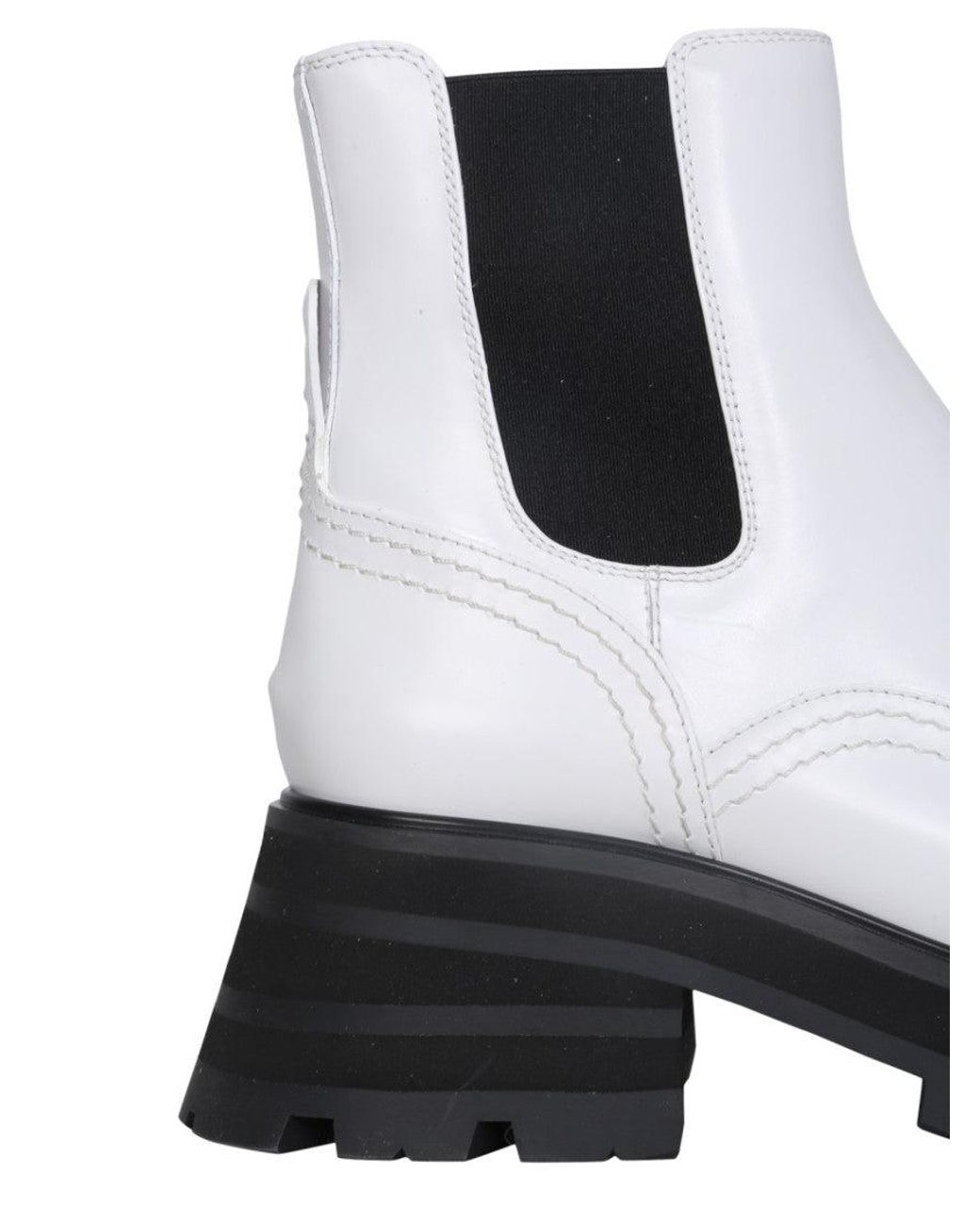 McQueen White Leather Boots