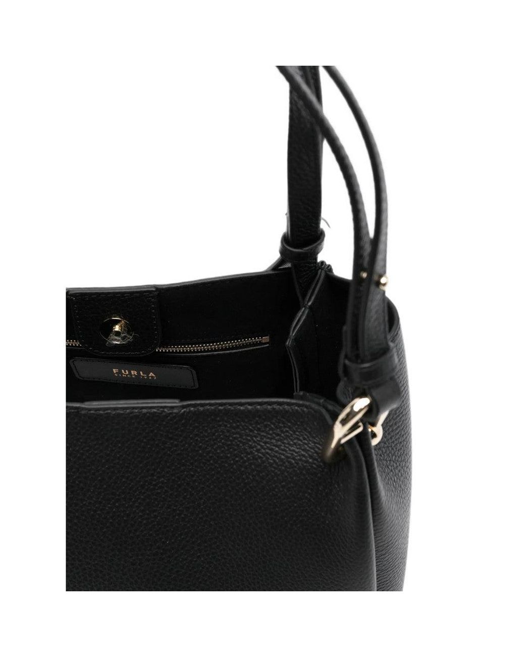 Furla Black Logo Large Shoulder Bag