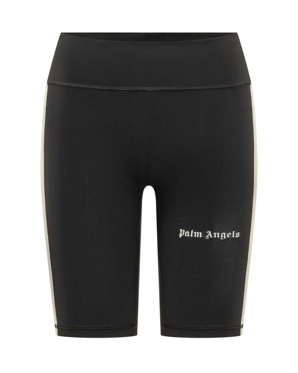 Palm Angels Black Polyamide Logo Shorts