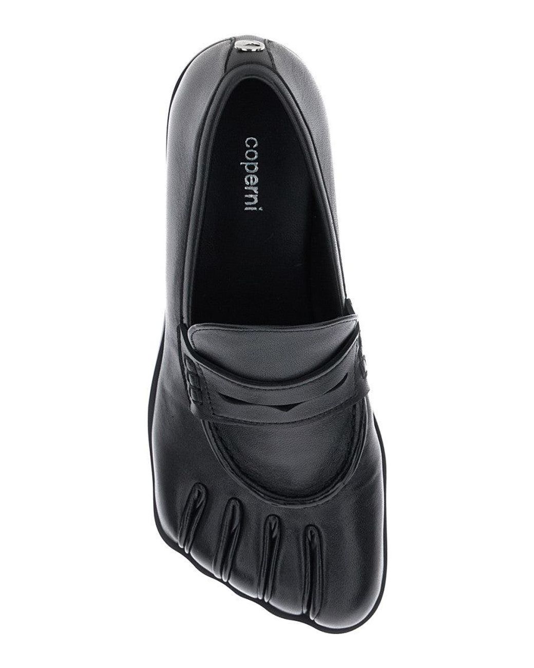 Coperni Black Loafers With Back Logo And Foot-Shaped Design