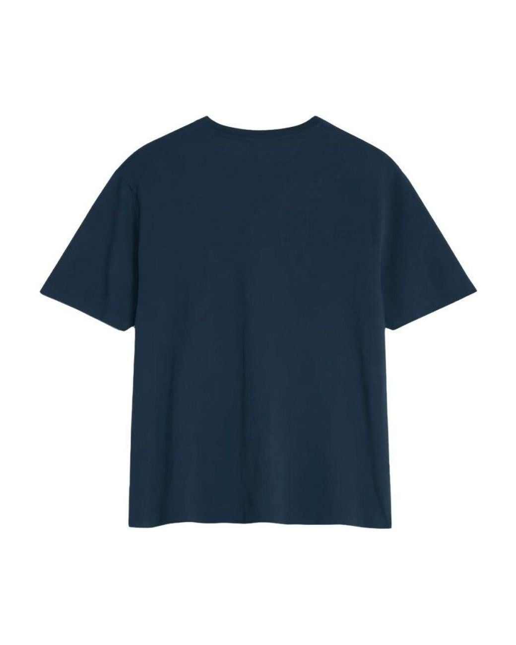 Maison Kitsuné Blue Fox Head Cotton T-Shirt for men