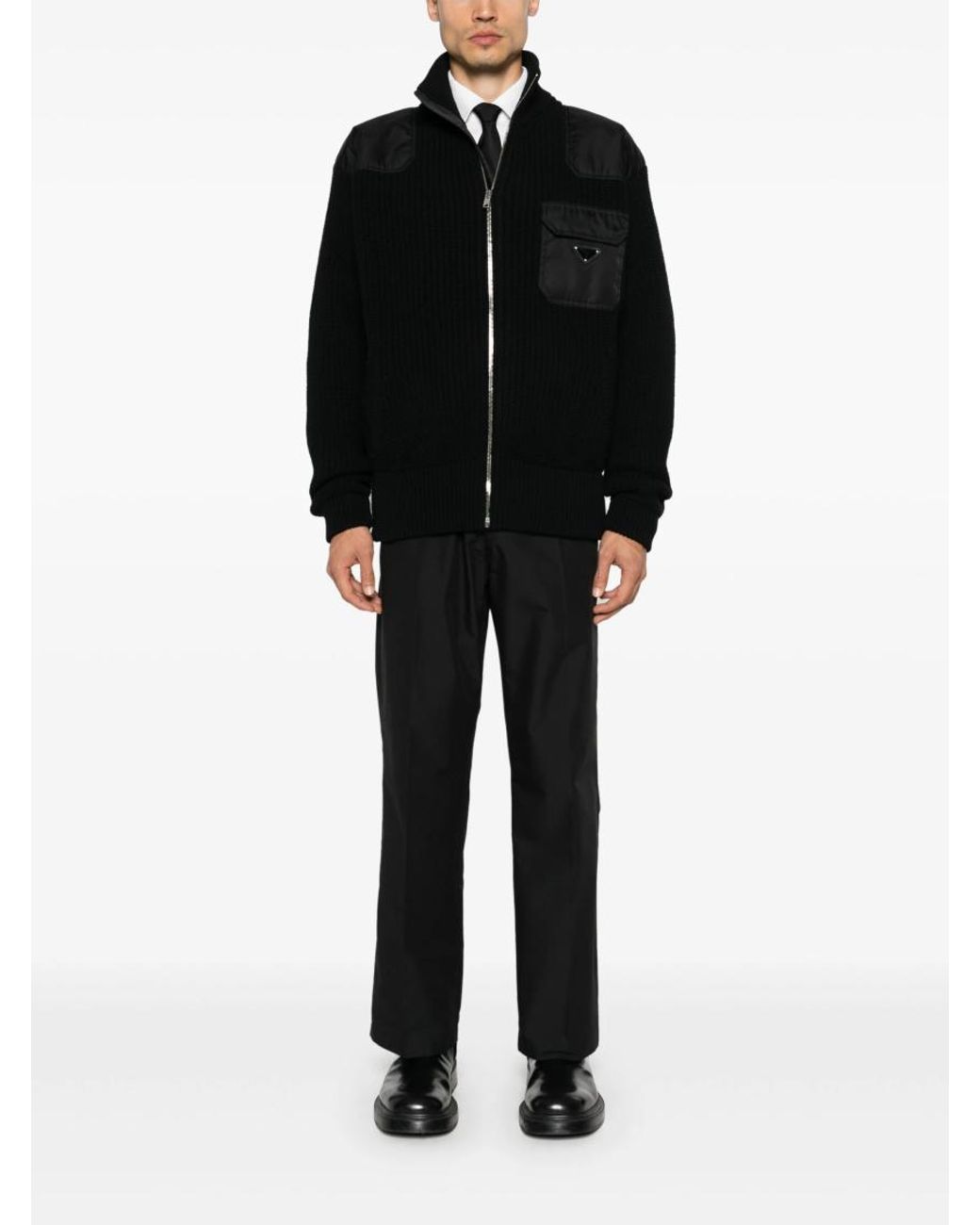 Prada Black Wool And Cashmere Cardigan for men