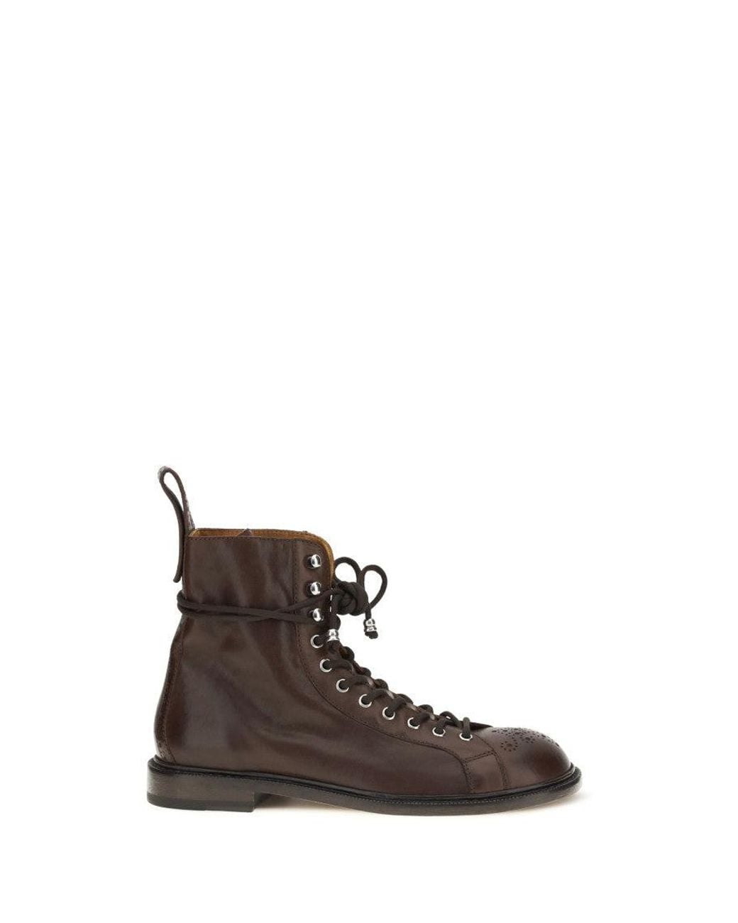 Versace Brown Leather Ankle Boots for men